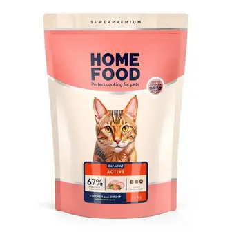 Сухий корм для котів Home Food Active Adult 1,6 кг - курка та креветки