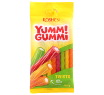 Цукерки Roshen Yummi Gummi Twists 70г