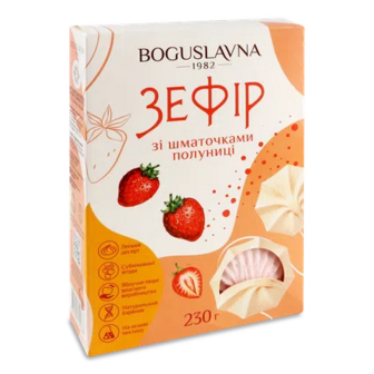 Зефір «Богуславна» зі шматочками полуниці, 230г (230г)