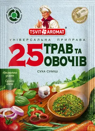 Приправа ЦВЕТАРОМАТ Універсальна 25 трав та овочів 75г