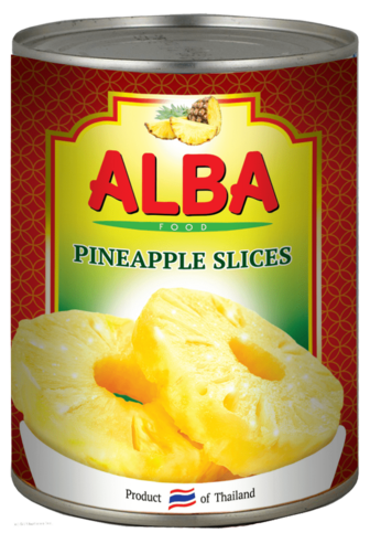 Ананас ALBA FOOD кільця в сиропі з/б 340г/565г