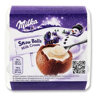 Шоколад молочний Milka Snow Balls фігурний 112г