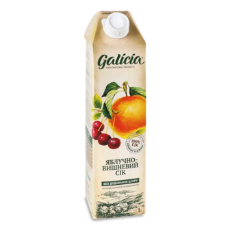 Сік Galicia яблучно-вишневий прямого віджиму (1л)