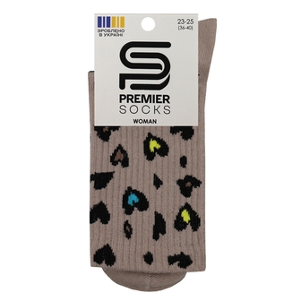 Шкapпeтки жін. 1 пара Premier Socks з вис резинкою з малюнком, склад 73/25 ПА/2 p.23-25 б/уп 