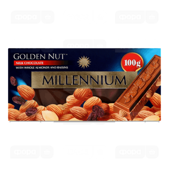 Шоколад молочний Millennium Golden Nut мигдаль-родзинки