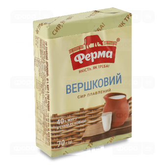 Сир плавлений Ферма Вершковий 40%, брикет