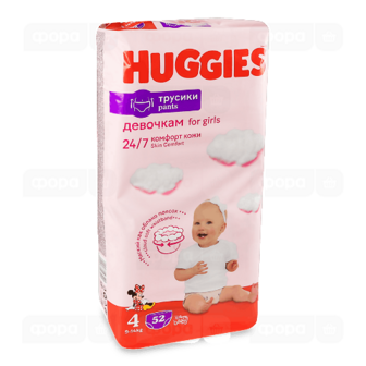 Підгузки-трусики для дівчаток Huggies Little Movers 4 (9-14 кг)