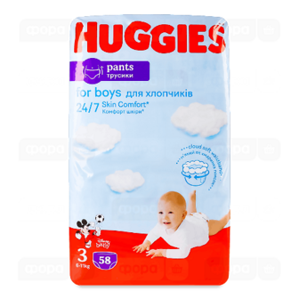 Підгузки-трусики для хлопчиків Huggies Little Movers 3 (6-11 кг)