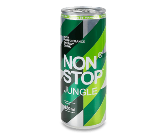 Напій енергетичний Non Stop Jungle Evolution Fresh безалкогольний з/б (0,25л)