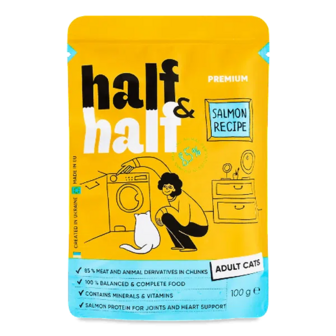 Корм для котів Half&Half з лососем у желе