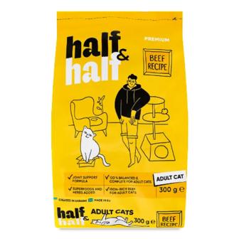 Корм для котів Half&Half Beef сухий