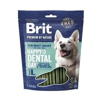 Ласощі для cобак Brit Premium Dental Snacks L 250 г - колаген та спірулін