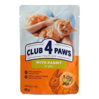 Корм для котів Club 4 Paws Premium з кроликом в желе, 85г