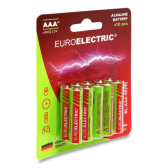 Батарейки Euroelectric AAA LR03, 10шт