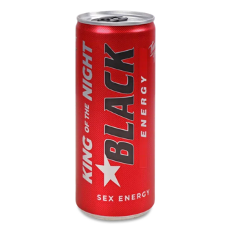 Напій енергетичний Black Energy Sex безалкогольний газований з/б (0,25л)