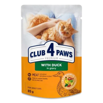 Корм для котів Club 4 Paws Premium з качкою в соусі