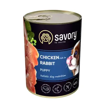 Вологий корм для цуценят Savory Puppy 400 г - курка і кролик