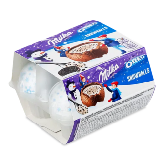 Шоколад молочний Milka Snow Balls зі шматочками печива Орео