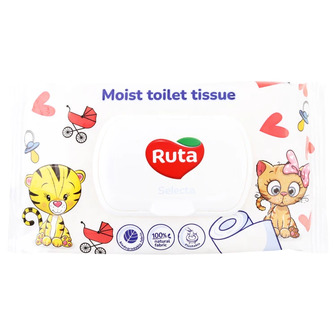 Бумага туалетная влажная Ruta Selecta, 40 шт.