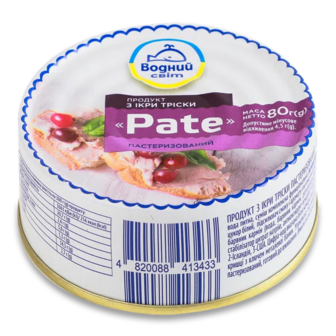 Продукт з ікри тріски Водний світ Pate