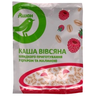 Каша вівсяна Auchan з малиною, 35 г