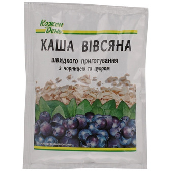 Каша вівсяна Кожен День з чорницею і цукром, 35 г