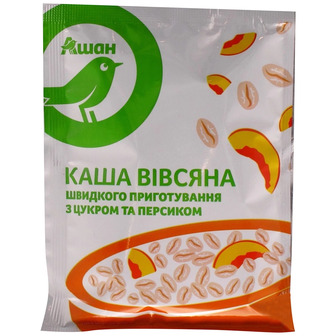 Каша вівсяна Auchan з персиком, 35 г