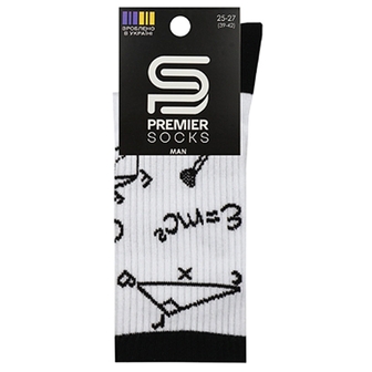 Шкapпeтки чол. 1 пара Premier Socks з вис резинкою з малюнком, склад 73/25 ПА/2 p.25-29 б/уп 