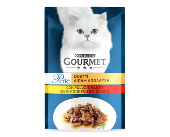 Корм для котів Gourmet Perle Duo курка-яловичина