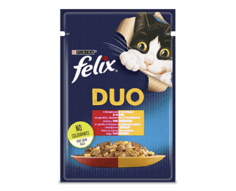 Корм для котів Felix Duo з яловичиною і птицею в желе