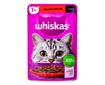 Корм для котів Whiskas з яловичиною в соусі