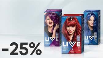 -25% на всю крем-фарбу для волосся Schwarzkopf Live