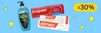 До -30% на засоби для догляду за тілом та зубами Palmolive і Colgate