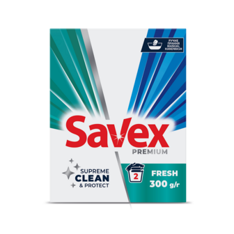 Засіб миючий синтетичний 300 г Savex 2in1 Fresh Premium ручне прання універсальний к/уп 