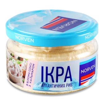 Ікра атлантичних риб Norven з кальмаром, 160г