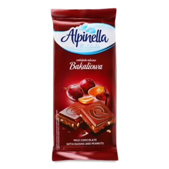 Шоколад молочний Alpinella Bakaliowa, 90г