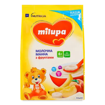 Каша манна Milupa з фруктами від 6-ти місяців, 210г