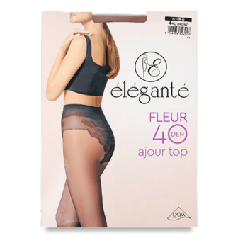 Колготки жіночі Elegante Fleur Ajour top 40 den bronz р.4
