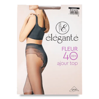 Колготки жіночі Elegante Fleur Ajour top 40 den bronz р.3