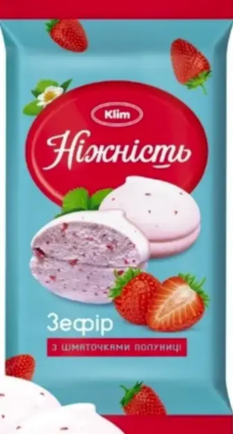 Зефір КЛИМ Ніжність зі шматочками Полуниці 240г