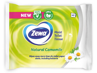 Папір туалетний вологий Zewa Natural Camomile з ароматом ромашки, 42 шт.