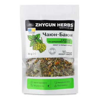 Чай трав’яний Лавка традицій Zhygun Herbs «Чаюн-Баюн» м'ята та шишки хмелю