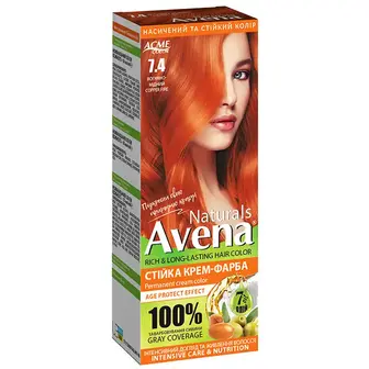 Крем-фарба для волосся Avena Naturals 7.4 Вогняно-мідний