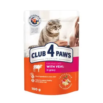 Вологий корм для котів Club 4 Paws Premium pouch 100 г - телятина