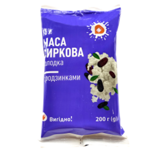 Сиркова маса Вигідно з родзинками 15% 200г