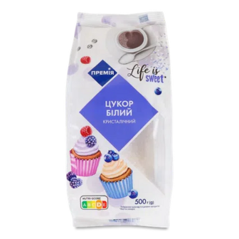 Цукор «Премія»® білий кристалічний, 0,5кг (0,5кг) (0,5кг)