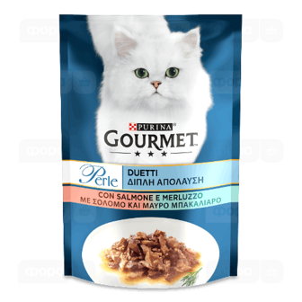 Корм для котів Gourmet Perle Duo лосось-сайда (85г)