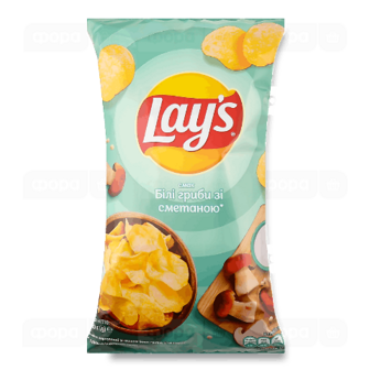 Чипси Lay's картопляні зі смаком білих грибів зі сметаною