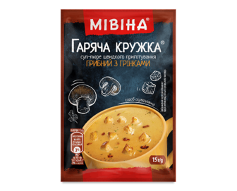 Суп-пюре Мівіна Гаряча кружка грибний з грінками