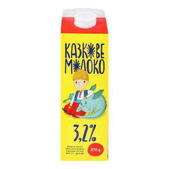 Молоко Молокія Казкове, 3,2%, 870 мл